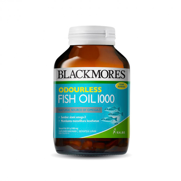 BLACKMORES ODOURLESS FISH OIL 1000 200TAB 1 BOTOL