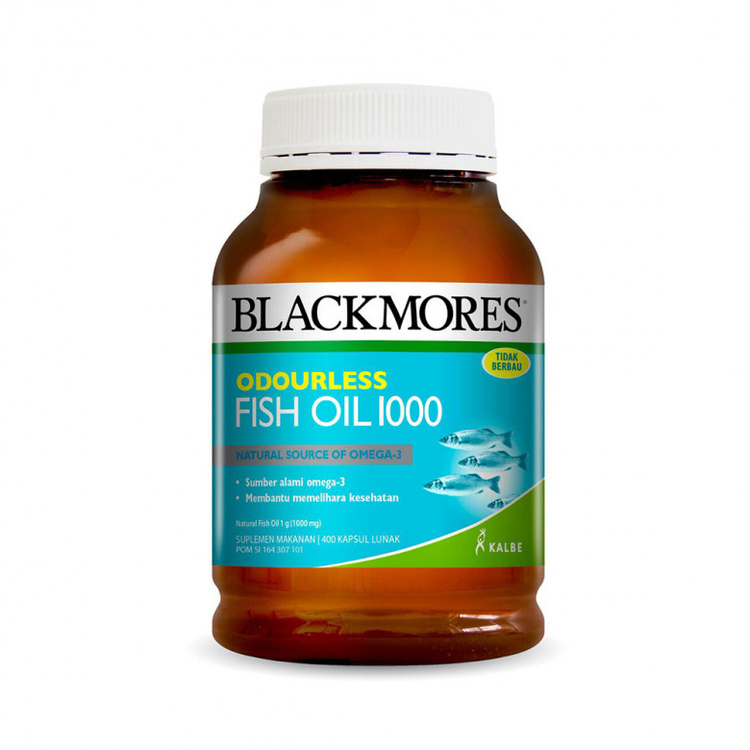 BLACKMORES ODOURLESS FISH OIL 1000 400TAB 1 BOTOL