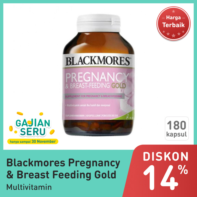 BLACKMORES PREGNANCY & BREAST FEEDING GOLD 180CAP 1 BOTOL