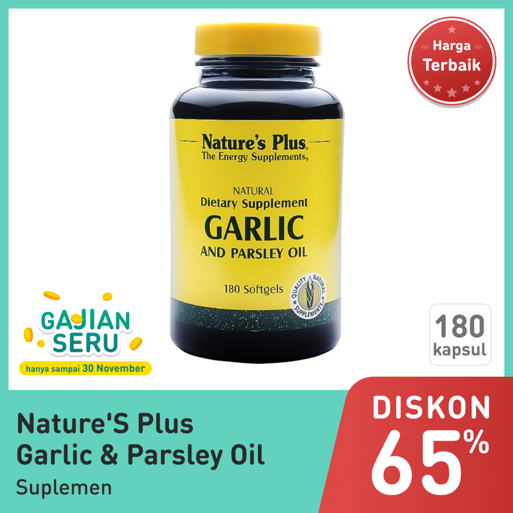 NATURE'S PLUS GARLIC&PARSLEY OIL180CAP 1 BOTOL
