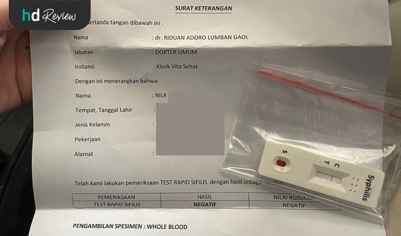 Hasil pemeriksaan sifilis di Klinik Vita Sehat